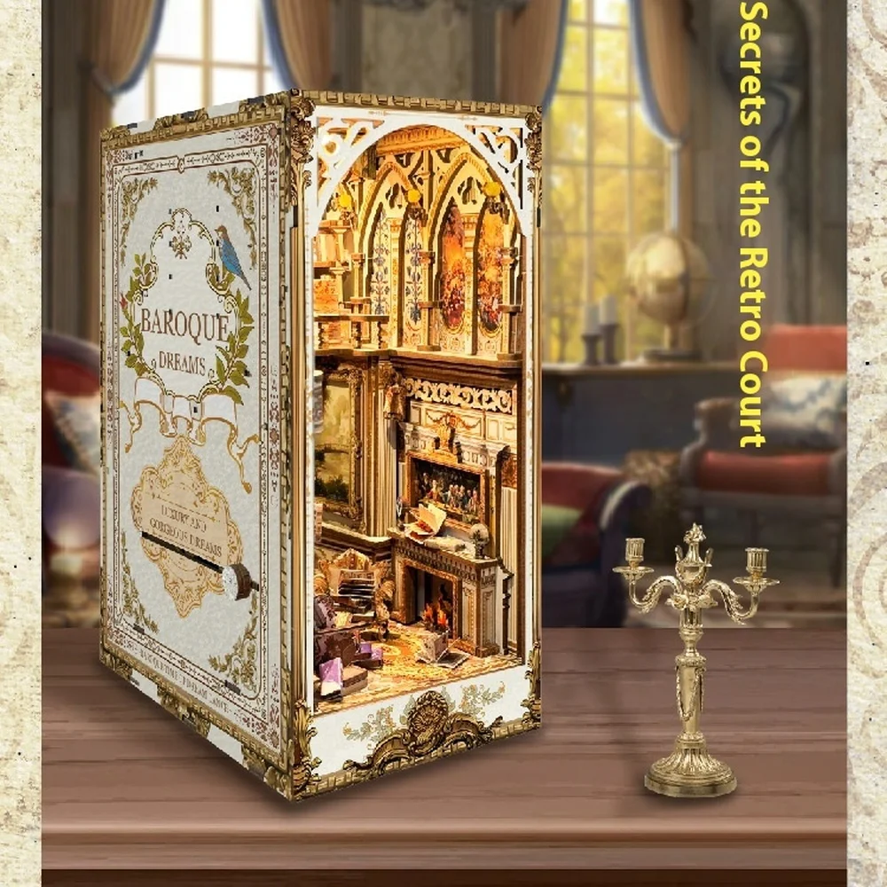 Diy Wooden Book Nook Kit Shelf Insert - Fai da te in legno Book