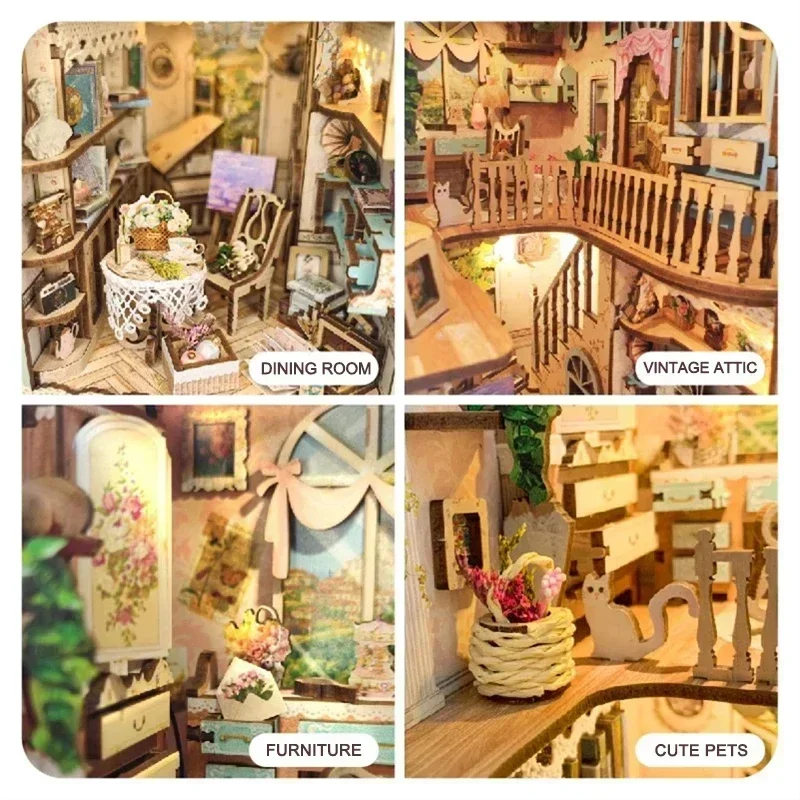 Città delle fiabe Scaffale Cas - Diy Wooden Book Nook Kit Shelf Insert recensione e prezzo