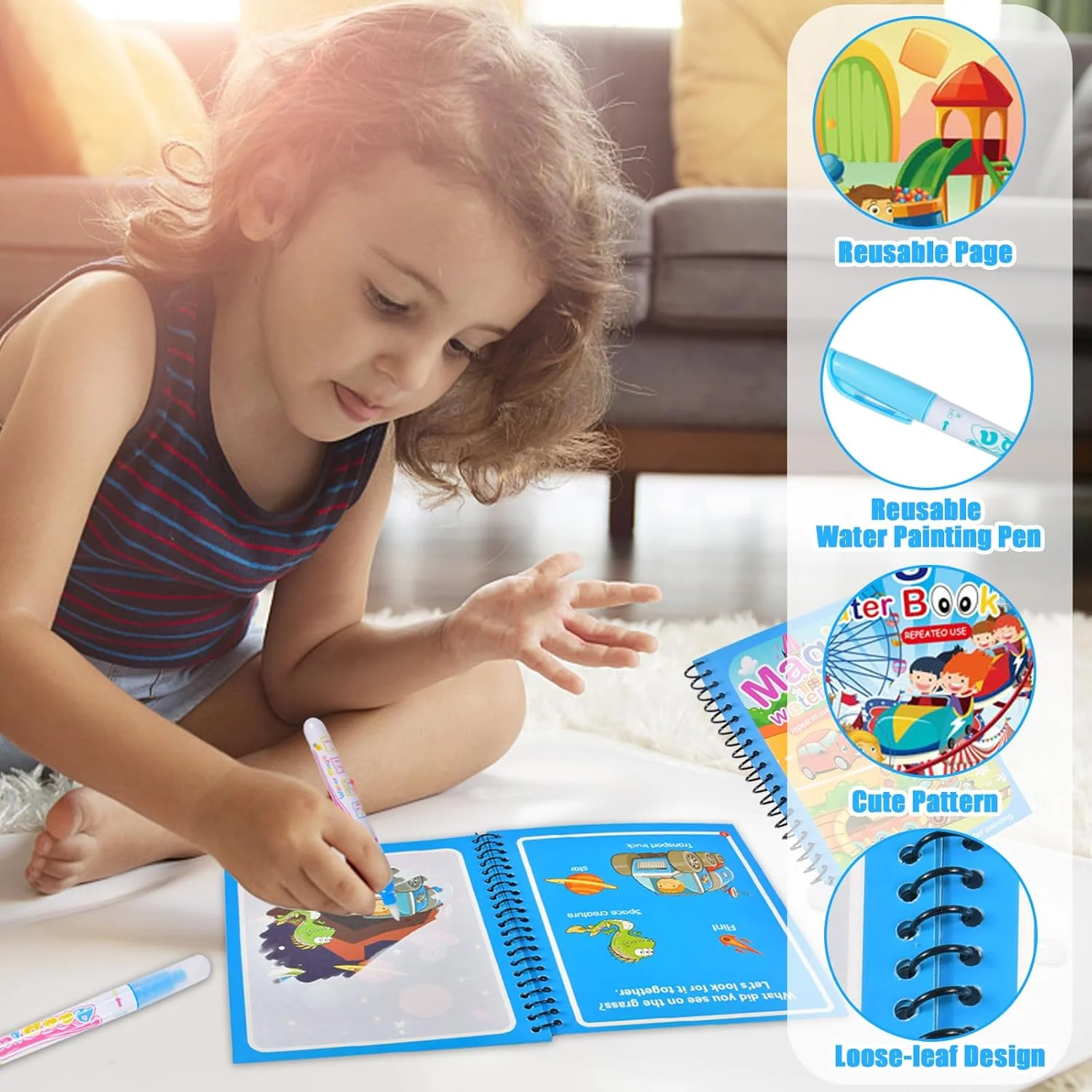 Libro da colorare riutilizzabi - Reusable Water Magic Coloring Book recensione e prezzo