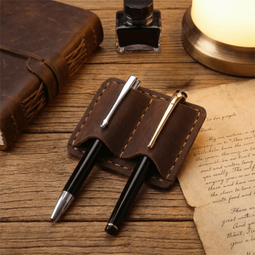 Portapenne Doppio in Pelle Vin - Vintage Leather Journal Notebook recensione e prezzo